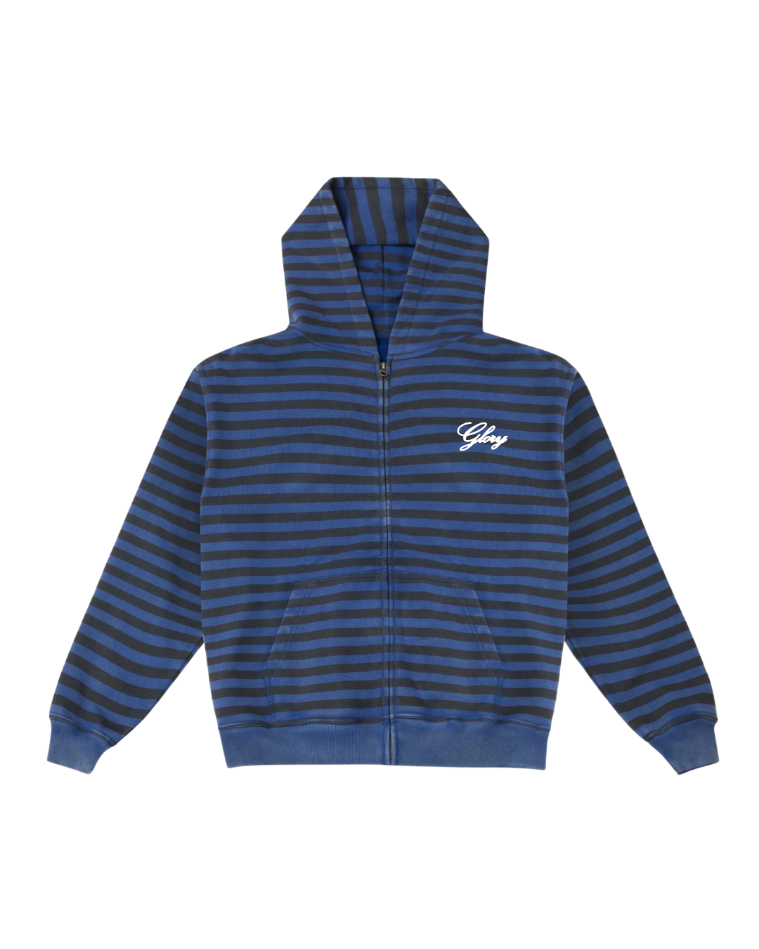'BY HIS STRIPES' BLUE STRIPED ZIP UP