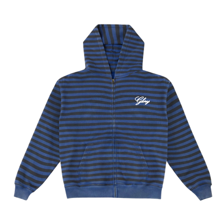 'BY HIS STRIPES' BLUE STRIPED ZIP UP
