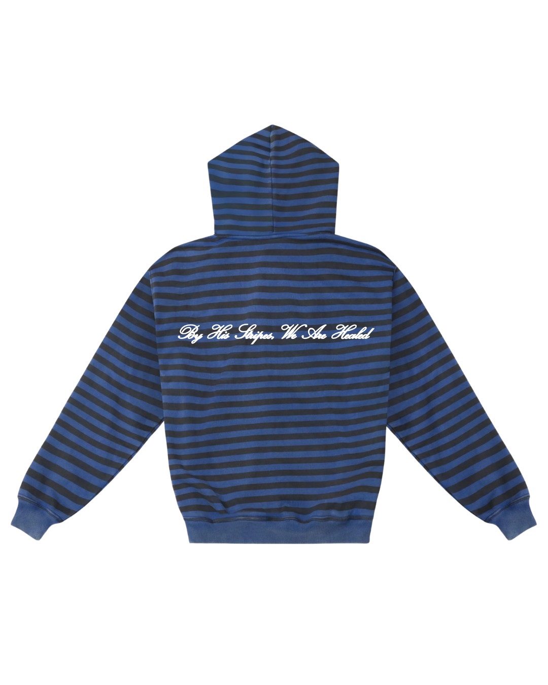 'BY HIS STRIPES' BLUE STRIPED ZIP UP
