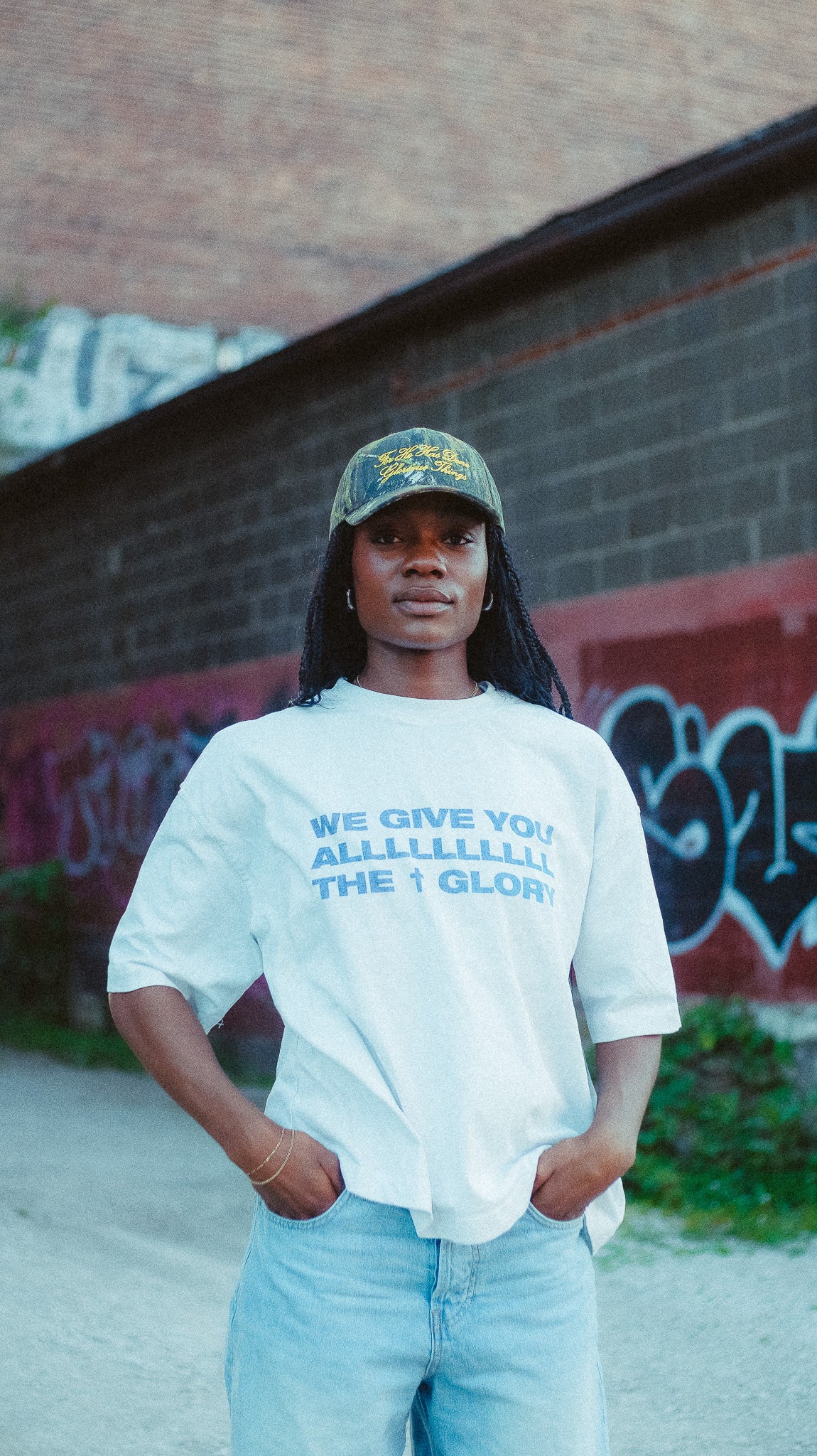 'ALPHA AND OMEGA' BOXY WHITE TEE